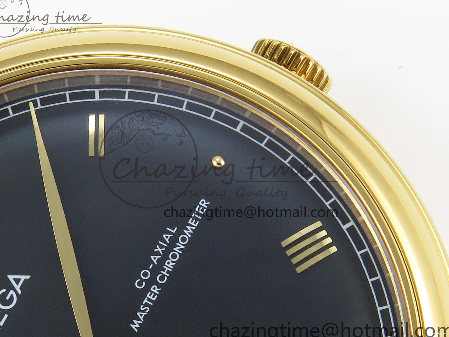 0501 WeatherProof De Ville Power Reserve YG MKF 1:1 Best Edition Black Dial on Black Leather Strap A 7758